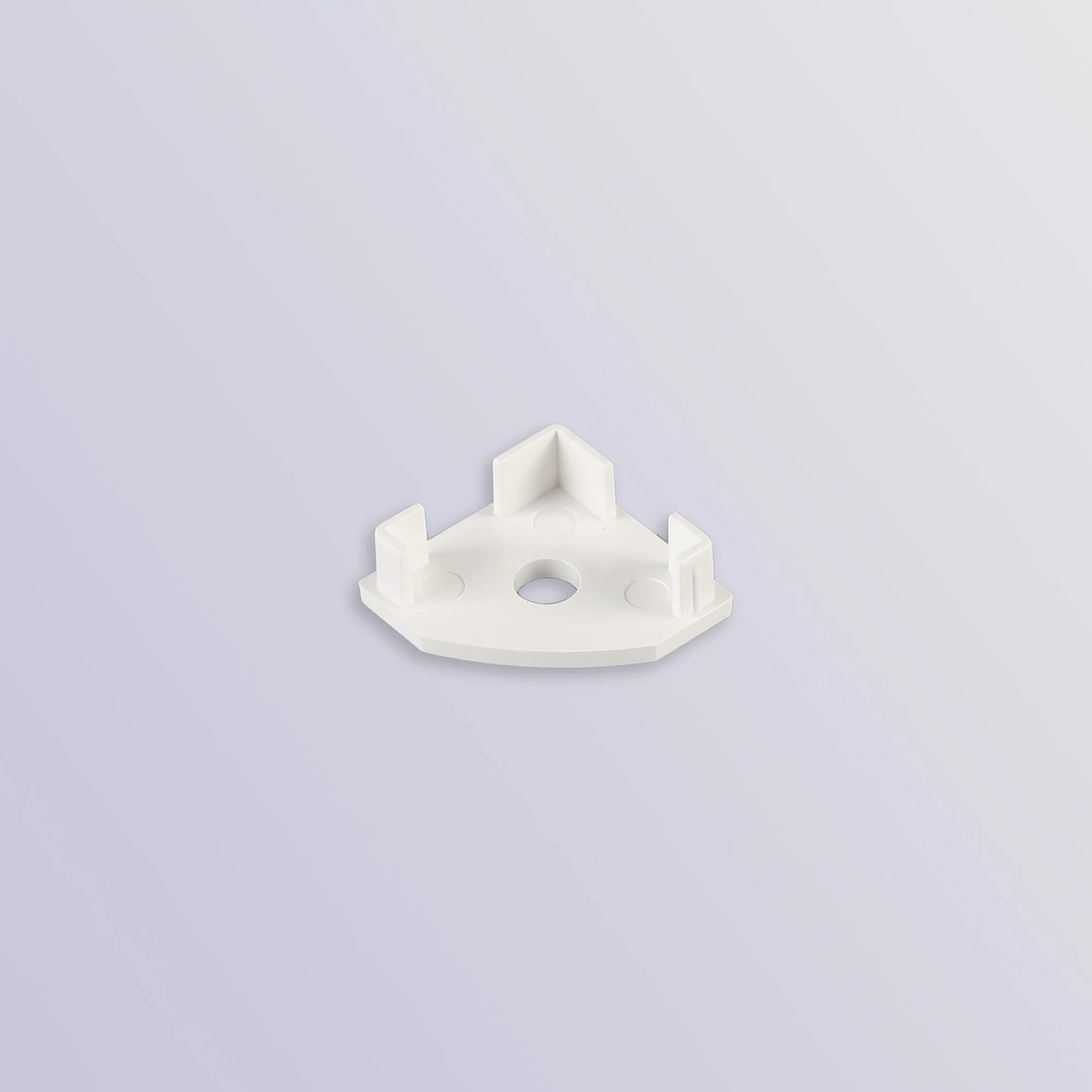 Tiras 18mm x 18mm White Corner Profile End Cap With Hole (1pc) for M7417 M8060  Mantra Fusion Tiras LED Profile